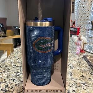 UF Florida Gators Bling Tumbler 46 Oz Rhinestone Gift NEW
